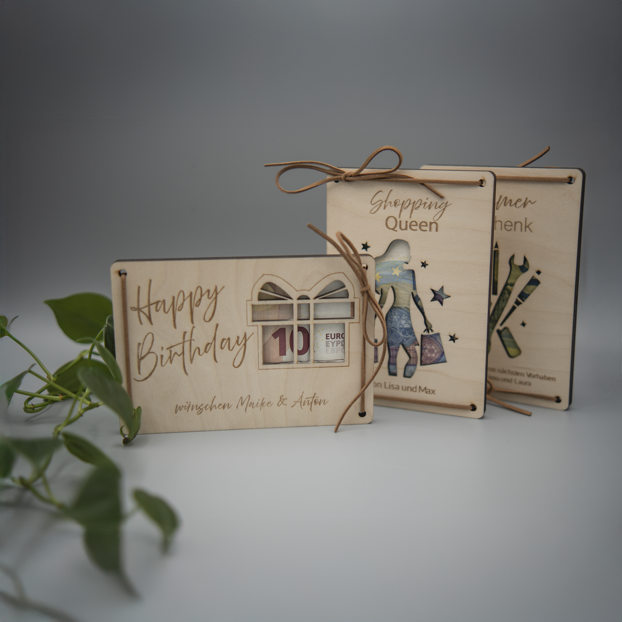 Geschenkkarten aus Holz